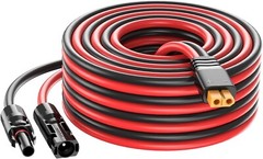 Solar to XT60 Charge Extension Cable 10AWG 25Ft, Solar Connector to XT60