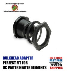 DC Water Heater Element 12 Volt 250 Watt w/Bulkhead Adapter Solar Water Heating