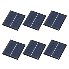 6pcs Mini 3V 0.33W 110mA Solar Panels, Photovoltaic Cells for Power Supply