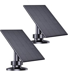 Zivif Solar Panel for Security Camera, 2W Solar Charger with Micro USB & USB-C P