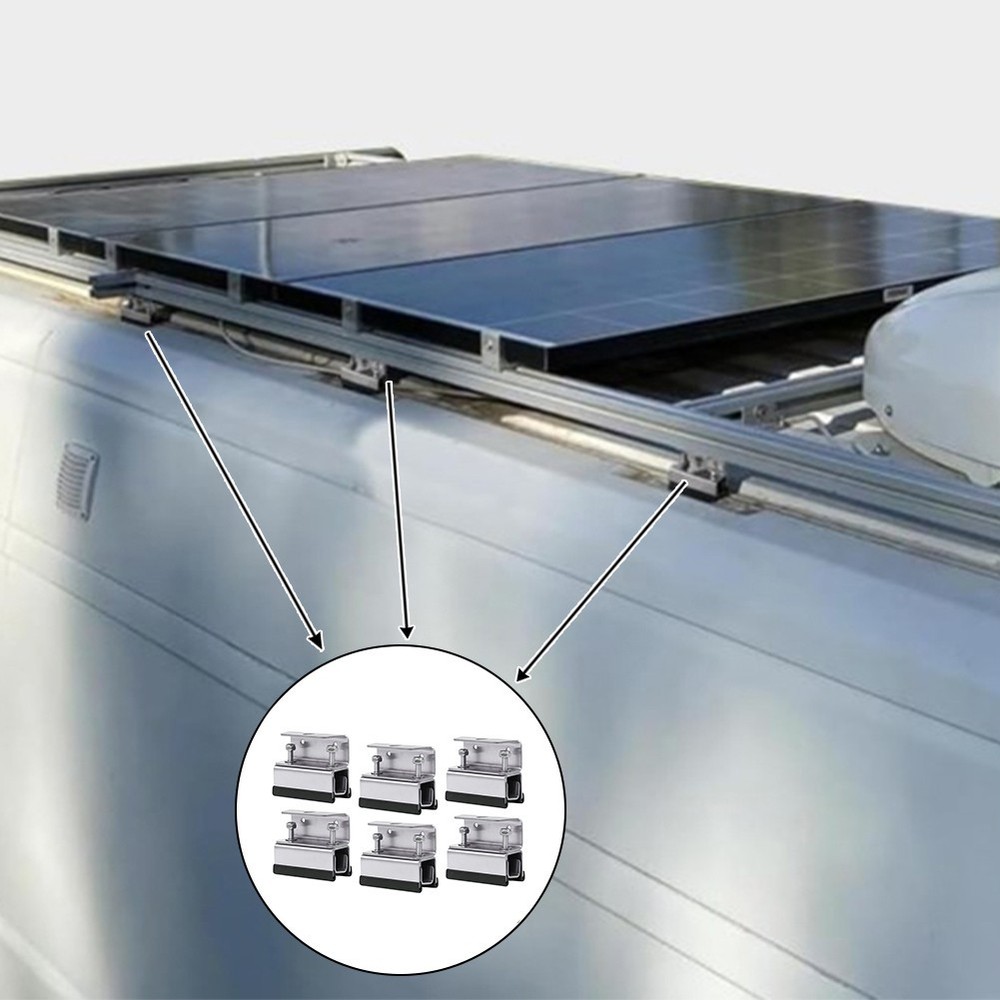 6pcs Photovoltaic Accessories Bracket Set for RV and Yacht Roof Box Stability