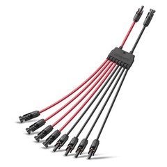 Solar Panel Y Branch Adapter 2 to 8 Connectors 10AWG PV Wire Cable Waterproof Ou