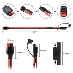 10AWG SAE to Anderson Power-Pole Connector Extension Cable，| Anderson to 2FT