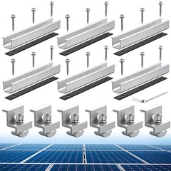 Anbte Solar Panel Bracket Kit, 6 Pcs 7.87 in Aluminium Solar Panel Mounting Rail