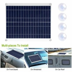 25 Watts 3.0A Dual USB Solar Panel Kit 12V Car Battery Charger IP68 Waterproof