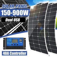 900 Watt Mono Solar Panel Kit 12V RV Camping Marine Home off-grid Battery Charge