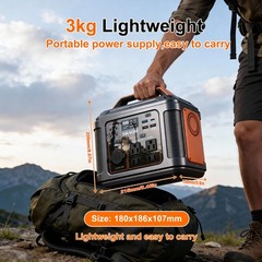 SBAOH 296Wh Portable Power Station Solar Generator for Outdoor Orange