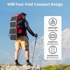 MHPOWOS 40 watt Type C Solar Panel Portable Solar Charger for Anker Power Bank