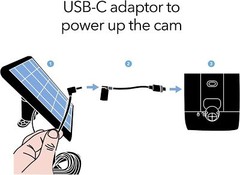Wasserstein Solar Panel Wired Compatible Ring Spotlight Cam Plastic Black 2 Pack
