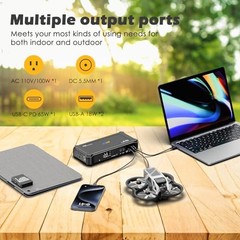 JIYHF Portable Power Station 99.9Wh 30W Solar Panel USB-C PD Fast Charging