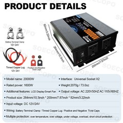 20000W Peak Solar System Kit Panel 110V/220V Inverter Complete for Home