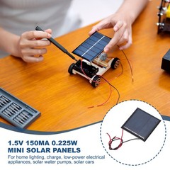2 Pcs 1.5V 0.225W 150mA Mini Solar Panels with 2 Cable, 45mm x 45mm