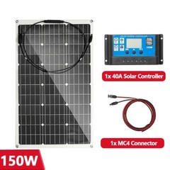150 Watt Solar Panel Kit Charging 12V Power RV Home Boat Camp Off-Grid Battery
