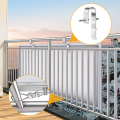 2PCS Aluminium Solar Panel Bracket Hook for Balcony Railing, Solar Panel Mountin
