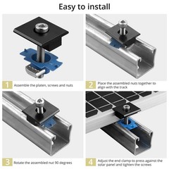 20pcs Solar Panels Mid Clamps for Unistrut, Aluminium 30mm/35mm Solar Panel B…