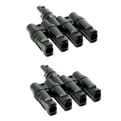 1 Pair Solar Panels Cable 4 To 1 T Branch Connector Fuse Holder Splitter-Coupler