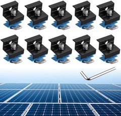 10Pcs Solar Panels Mid Clamps for Unistrut Aluminium Panel Brackets 30Mm/35Mm