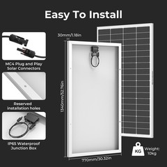 200W N-Type Solar Panel 16BB 25.6% High Efficiency Marine Off-Grid Power Systems