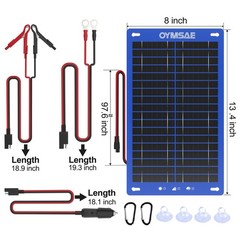 12W 12V Portable Waterproof Solar Panel Trickle Charger & Maintainer Kit – Ideal