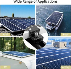 Anbte Solar Panel Mounting Brackets for Roof, Aluminum Solar Rails, Black | Sola