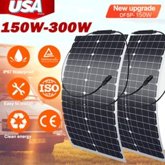 150-300W Solar Panel Kit 12V with 40A Solar Charge Controller for RV Boat Home