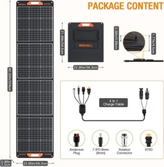 200W Portable Monocrystalline Solar Panel – Lightweight & Flexible Solar Charger