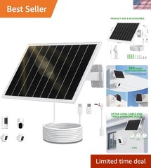 8W Solar Panel for Security Camera 5V Solar Camera Charger Waterproof | with…
