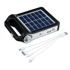 Portable Rechargeable Solar Panel Power Generator System USB Charger With Lamp