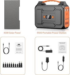 Powe Station with Free 40w Panel Solar Powered Generator 200W Peak/100W Rated