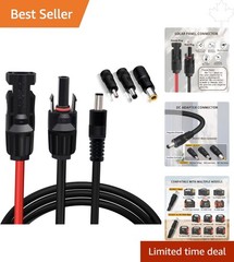 5FT Heavy-Duty Solar Cable with 3 Adapters – Ideal for Portable Power Solutions