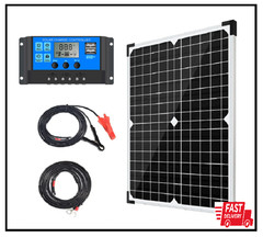20W 12 Volt Battery Charger Solar Powered Panel for Car Dump Trailer Boat Marine
