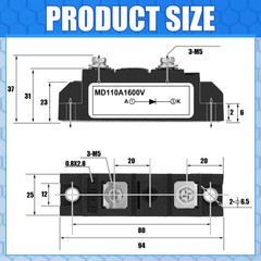 2 Pcs MD 110A (100A)-16 Solar Diode, Anti Reverse Way Diode Use Voltage Range…