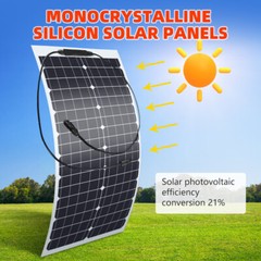 2PCS 300W Flexible Solar Panel 18V Mono Home RV Rooftop Camping Off-Grid Power