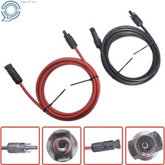 1 Pair Black + Red Solar Panel Extension Cable Wire Connector 10AWG 10 Feet