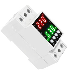 Auto Reset Dual LCD Voltage Protector for AC80-300V Overcurrent Up to 63A
