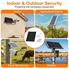 1 Pack of 5V 3W Solar Panel, Waterproof Dual Type-C/USB Solar Charger, White