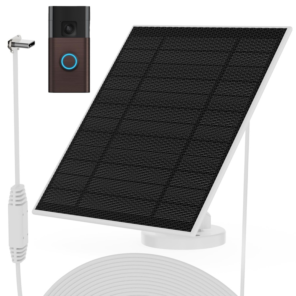 Ring Doorbell Solar Panel 2024 6W Solar Charger for Battery Doorbells Thin Type-