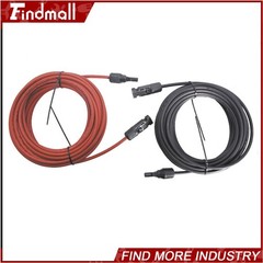 Findmall 10AWG Black + Red 30FT Wire Connector Solar Panel Extension Cable