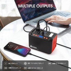 111Wh Portable Solar Generator Power Station with 21W Foldable Solar Panel, 1…