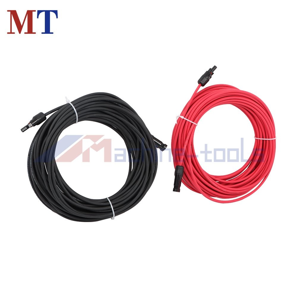 4mm² 20M Solar Extension Wire Red+Black with M4 Plug Kit