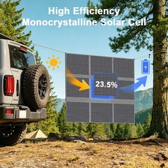 MHPOWOS 400W Blanket Solar Panel Portable Foldable For Camping RV Power Stations