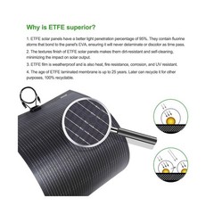 Lensunsolar 150W 12V ETFE Black Flexible Solar Panel, 43.3x28in, PERC 9BB 23….