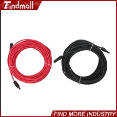 Findmall 4mm² 20M Black+Red Solar Panel Extension Cable Wire+M 4 Connector