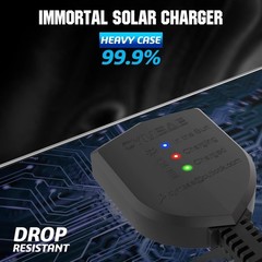 Black Solar Panel Car Battery Charger,5W 12V Waterproof Solar Battery Maintai…