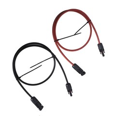 1 Pair 10 AWG 3 Feet Black + Red Solar Panel Extension Cable Wire Connector