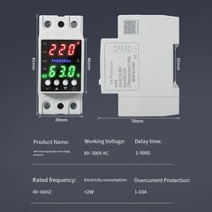 Dual LCD Display Voltage Protector with Automatic Over Under Current Control
