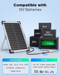 Callsun 7.5W Solar Battery Maintainer & Trickle Charger 12V Waterproof Panel