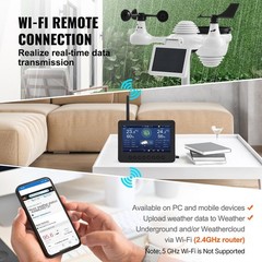 7 – in – 1 Wireless Weather Station with Wi – Fi, 7″ TFT Colorful Display, Solar