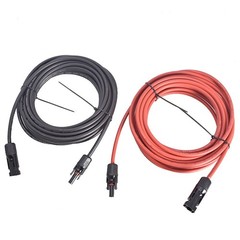 1 Pair Black + Red Solar Panel Extension Cable Wire Connector 25 Feet 10AWG