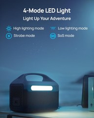 Portable Power Station, 192Wh LiFePO4 Battery Backup Solar Generator with w/2…